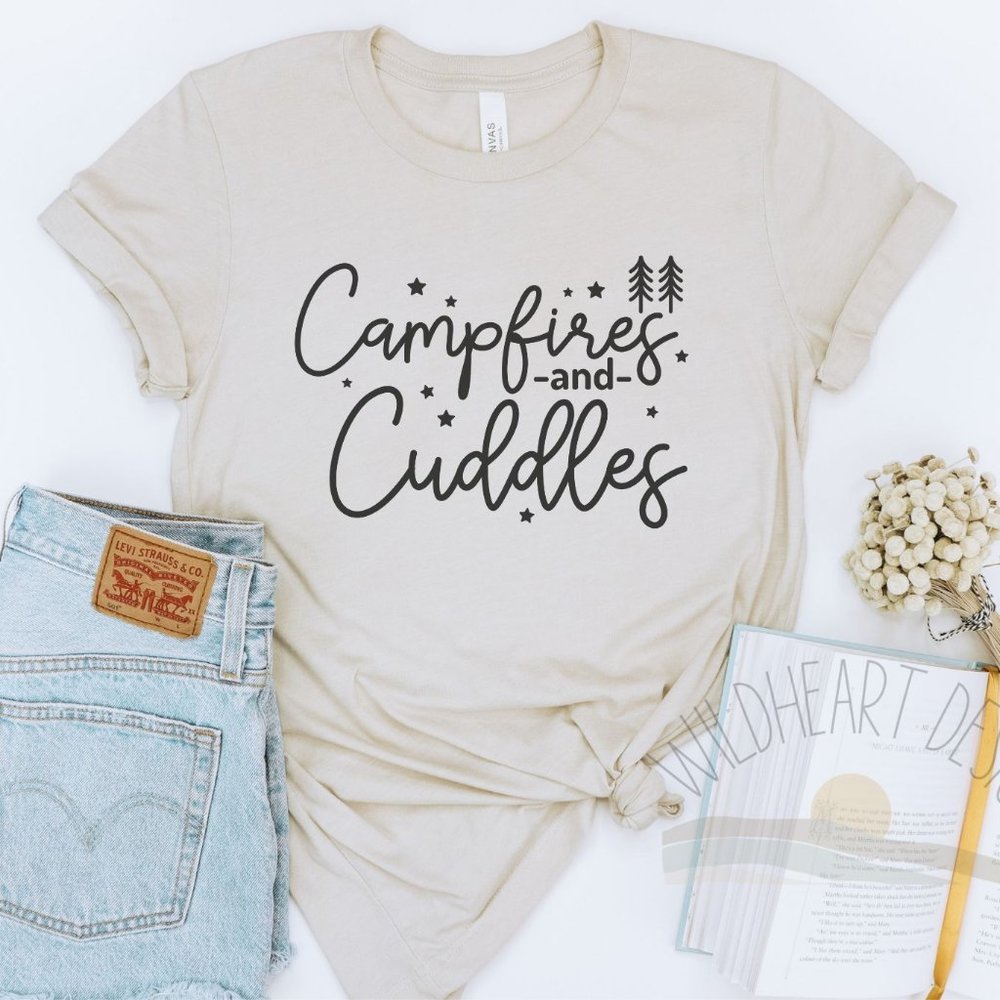 Campfires & Cuddles T-shirt - Heather Dust